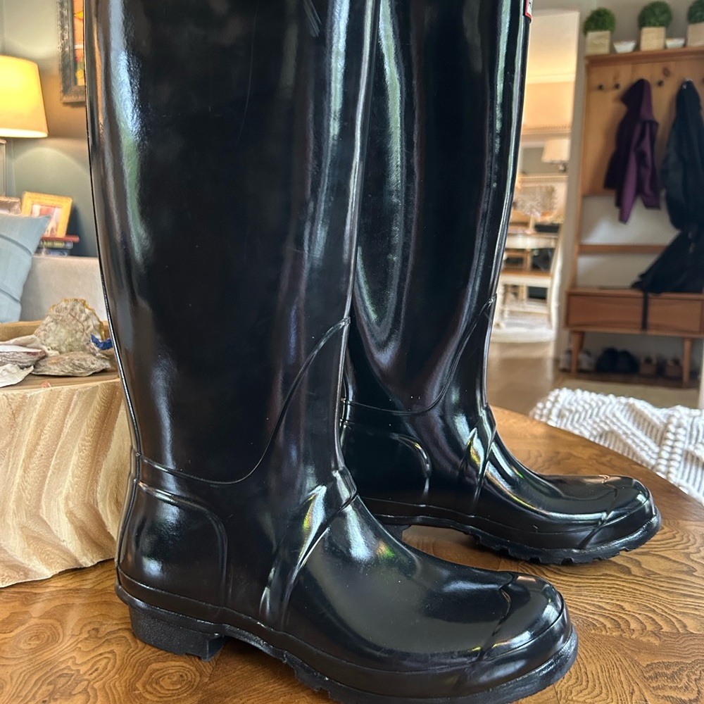 Hunter Black Tall Rain Boots